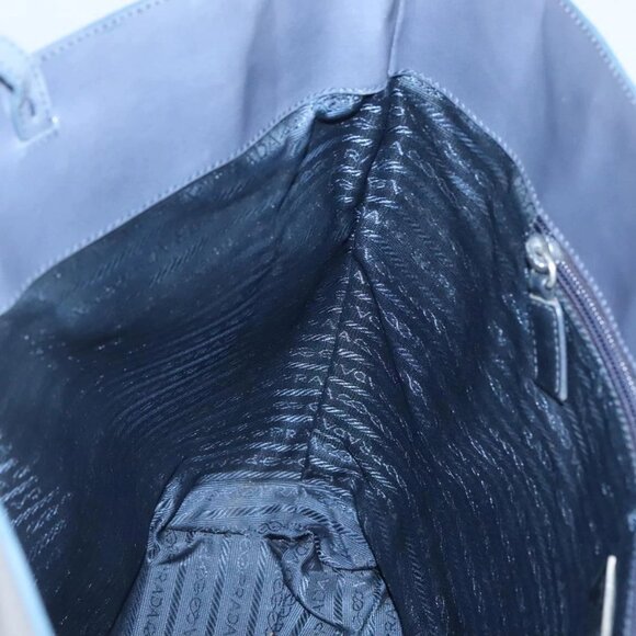 PRADA Hand Bag Enamel Navy Silver Auth bs25904 - Picture 12 of 16